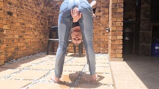 Piss desperation | wetting my milf jeans | public smoking