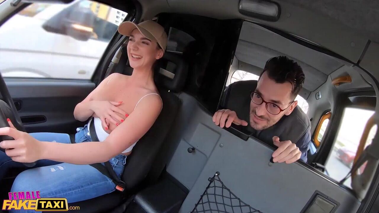 Love4Porn Presents Female Fake Taxi Female driver takes passengers cum into image
