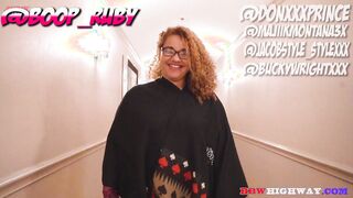 beauty Ruby takes on four huge cocks
