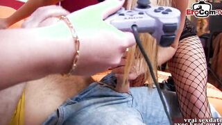 French blonde petite mom with tiny boobs try private anal
