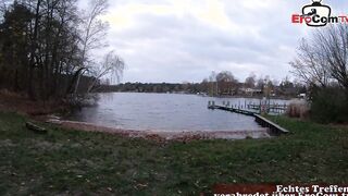 GERMAN AMATEUR SEX DATE INSIDE OUTDOOR – pov WITH cougar WEARING GLASSES
