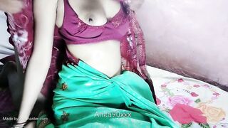 punjab Hottie bhabi fucking at home inside green saree