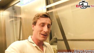 Young german blonde with natural hooters during a sex Date