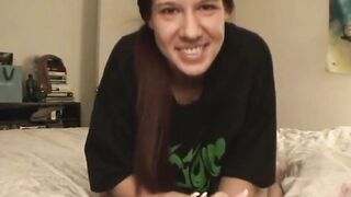 Teenagers bimbo masturbates for the camera