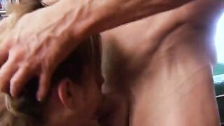 Ripped sales dude gets his penis blown and screwed by Bombshell Bombshell