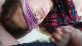 My friend slips his long dick into my fiance's mouth and ejaculates