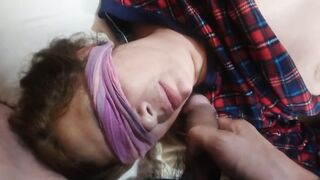 My friend slips his long dick into my fiance's mouth and ejaculates