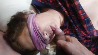 My friend slips his long dick into my fiance's mouth and ejaculates