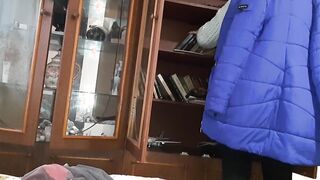 Next Door was looking for a book and I was masturbating