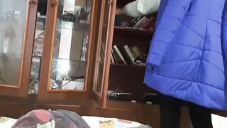 Next Door was looking for a book and I was masturbating