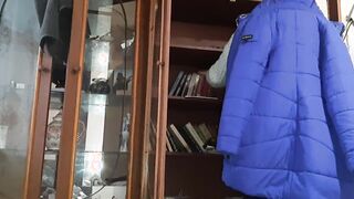 Next Door was looking for a book and I was masturbating
