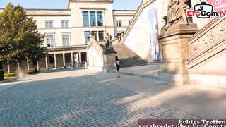 Chubby african haired Milf with tiny hooters outdoor pick up