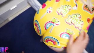 Big Boobed mistress gets banged rough and gets cum into mouth
