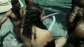 A pool party turns inside a hardcore nailed sex party