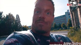 German Hispanic with huge titted pick up at the street