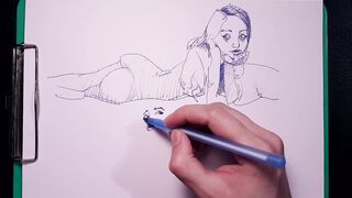 Drawing Goddess girls with huge boobs, juicy butt with a