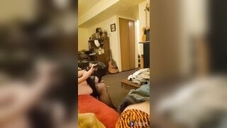 red head fiance gets naked blows dick and ride