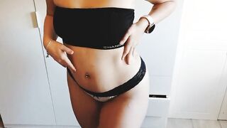 undressing and masturbating