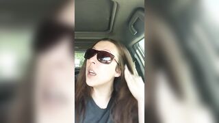 sexy D Smoking inside the Vehicle Wearing Sunglasses and Complaining About Line