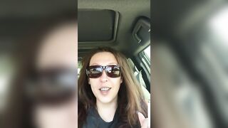 sexy D Smoking inside the Vehicle Wearing Sunglasses and Complaining About Line