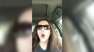 sexy D Smoking inside the Vehicle Wearing Sunglasses and Complaining About Line