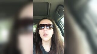 sexy D Smoking inside the Vehicle Wearing Sunglasses and Complaining About Line