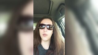 sexy D Smoking inside the Vehicle Wearing Sunglasses and Complaining About Line