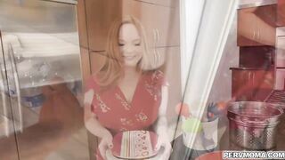 Summer Hart willingly slobbers on her stepson's dick before he