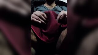 Cock Rub with Nurse Satin Suit