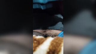Penis Rub with Green Satin Fabric