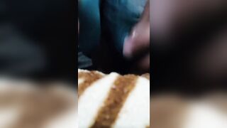 Penis Rub with Green Satin Fabric