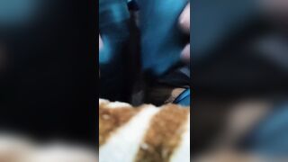 Penis Rub with Green Satin Fabric