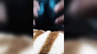 Penis Rub with Green Satin Fabric