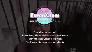 fucking into a deserted apartment building with a dark haired whore