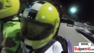 Amateur Thai 19 year old Cherry taking a rides inside a kart