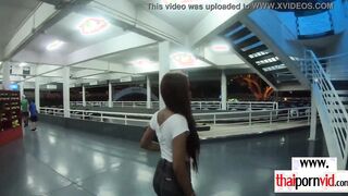 Amateur Thai 19 year old Cherry taking a rides inside a kart
