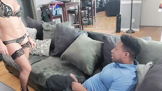 Sensual maid Claudia Valentine gets banged! by a african dick