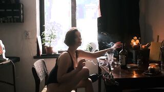 Sisters offered to swallow semi-dry wine and get their orgasm