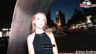 Adorable german blonde 19 Yo with tiny boobs at a real