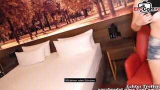 Adorable german blonde 19 Yo with tiny boobs at a real