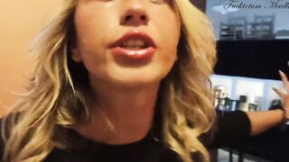 HARD SEX on the Table. Maelle GETS HARDFUCKED by a FAN