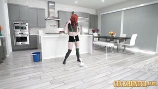 Red Head Ex-Wife Nova Sky Cuckolds Lazy Hubby With Huge Penis