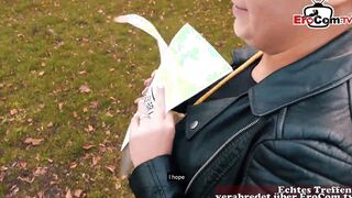 German blonde with natural boobs pick up at the street