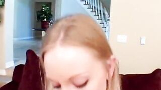 2 Bombshell blondes have lesbo sex inside a new appartment