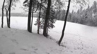 Cutie blonde inside the mid of the snow storm