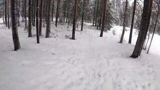 Cutie blonde inside the mid of the snow storm