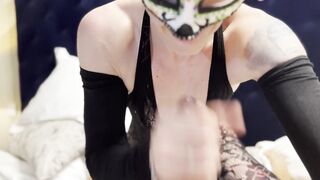 Blowing tasty!! come into her mouth