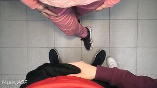 Bj with two girls, creampie on underwear, ffm Three-Way