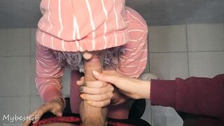 Bj with two girls, creampie on underwear, ffm Three-Way