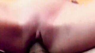 Lusty blonde with tiny jugs ride a long white penis